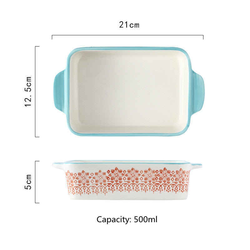Rectangular Plate And Binaural Baking Bowl