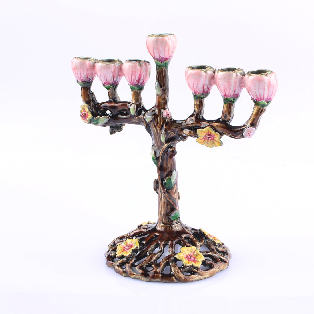 Retro Enamel Nine-headed Metal Candle Holder