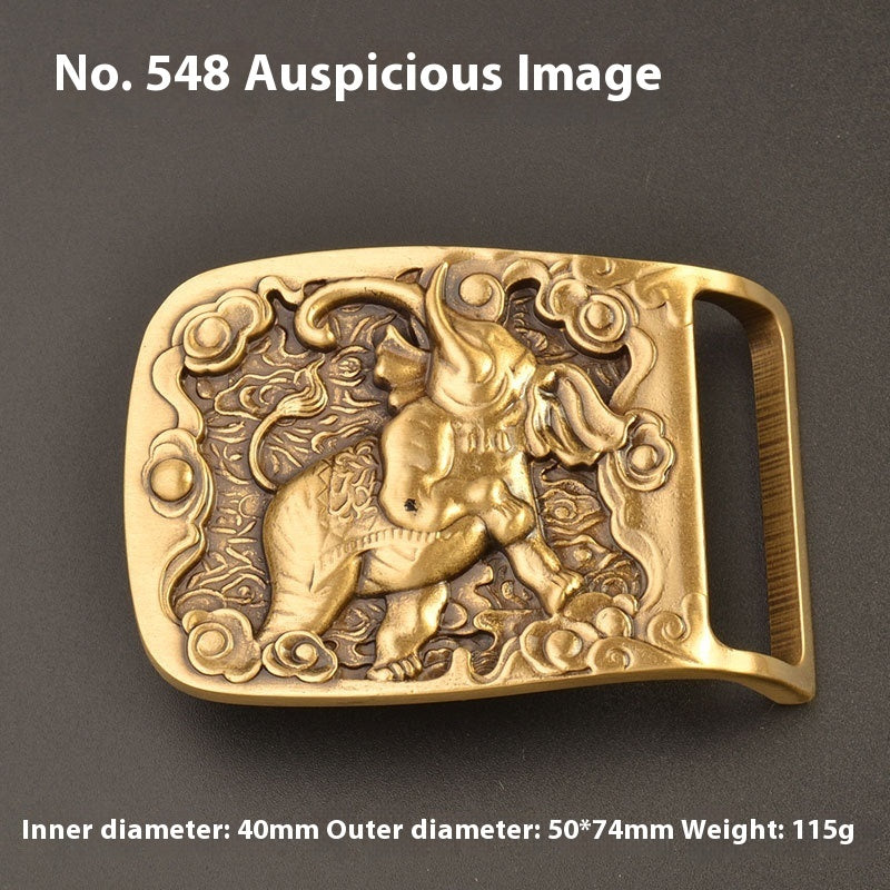 Boucle de ceinture en laiton pur, boucle lisse pour vêtements d'extérieur, plaque de boucle, accessoires de boucle de ceinture de pantalon, boucle de ceinture féminine, boucle de ceinture en laiton