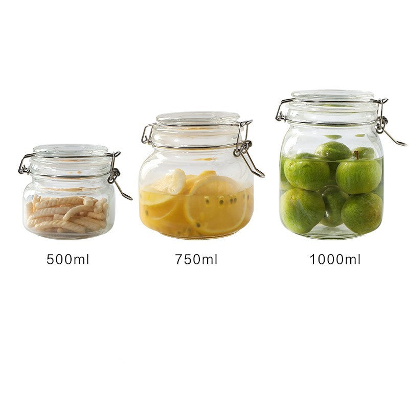 Bocal à thé rond en verre Boîte de conservation alimentaire