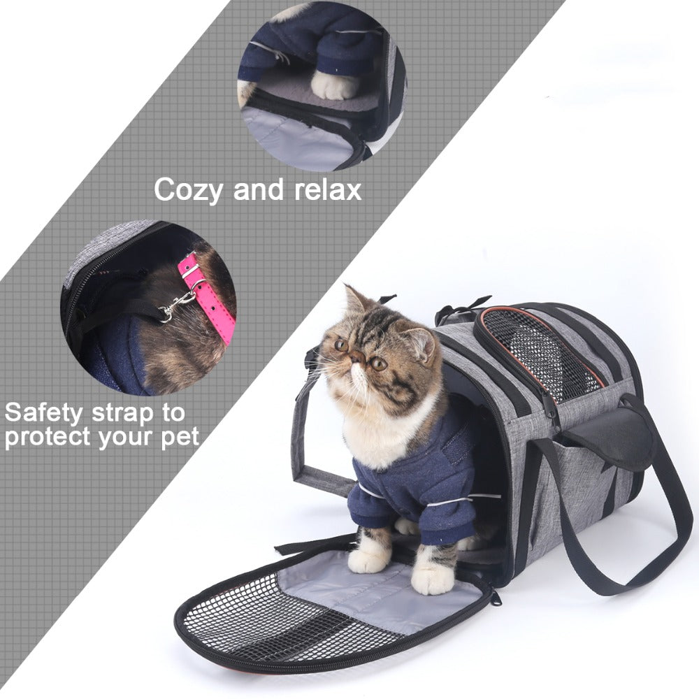 Sac de voyage multifonctionnel et pliable pour chien ou chat, pour siège auto