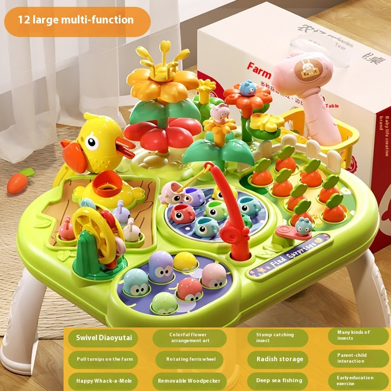 Baby's Building Blocks Multifunctional Early Education Study Table Baby Busy Toys Gaming Table