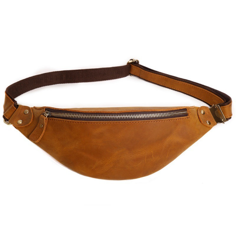 Men's Vintage One Shoulder Multifunctional Cowhide Crossbody Chest Bag