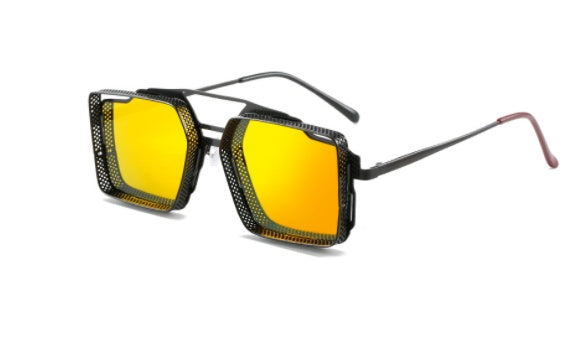 Lunettes de soleil Steampunk Vintage en métal ajouré pour hommes