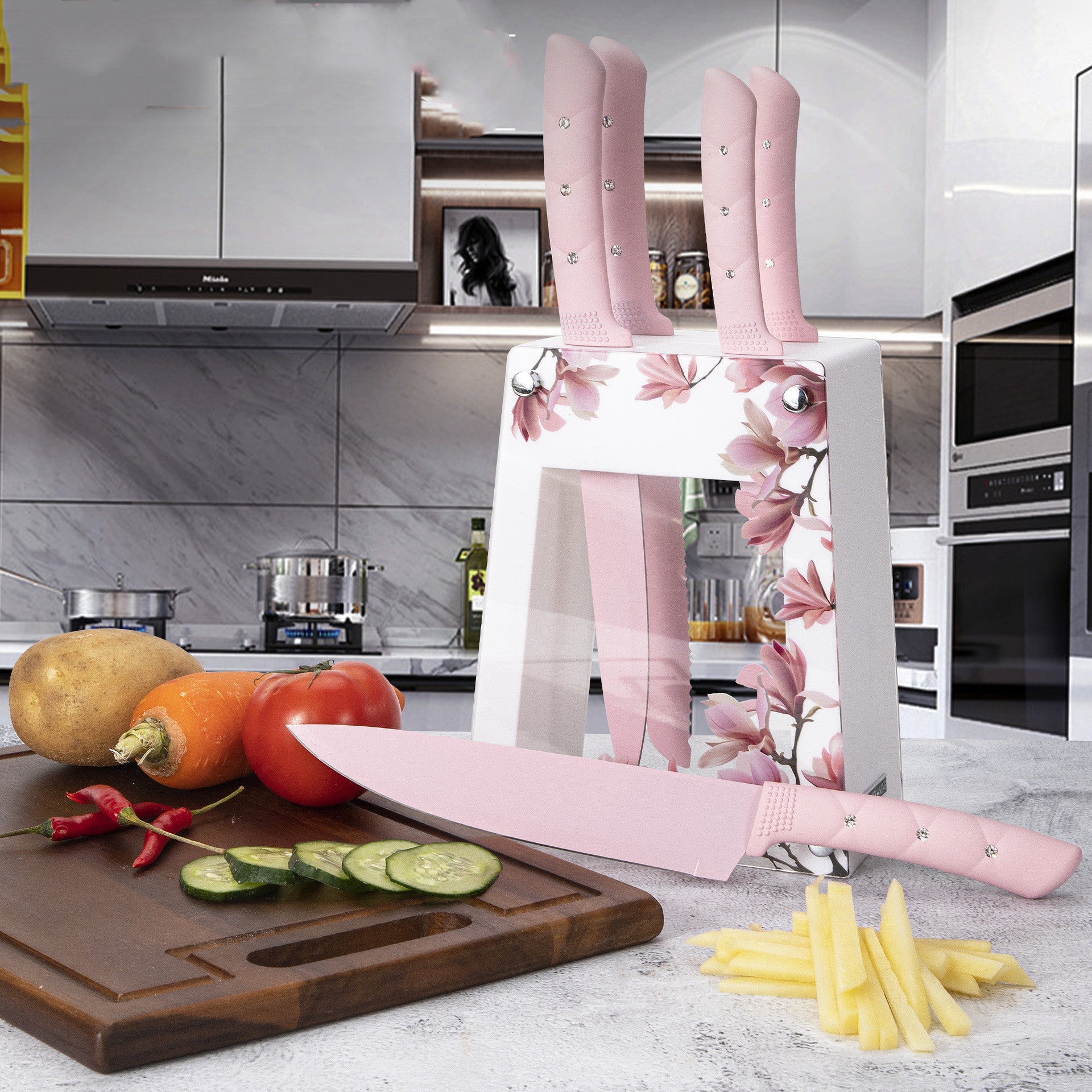 Set de couteaux de cuisine en acier inoxydable (couteau de chef et couteau à pain)