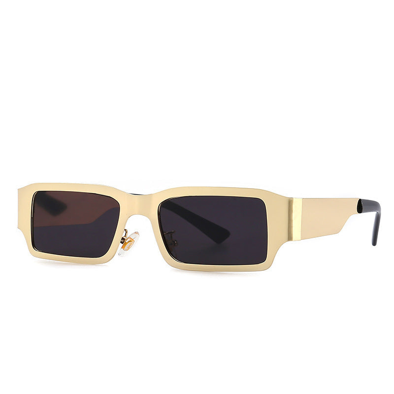 Men's And Women's Small Frame Metal Square Sunglasses