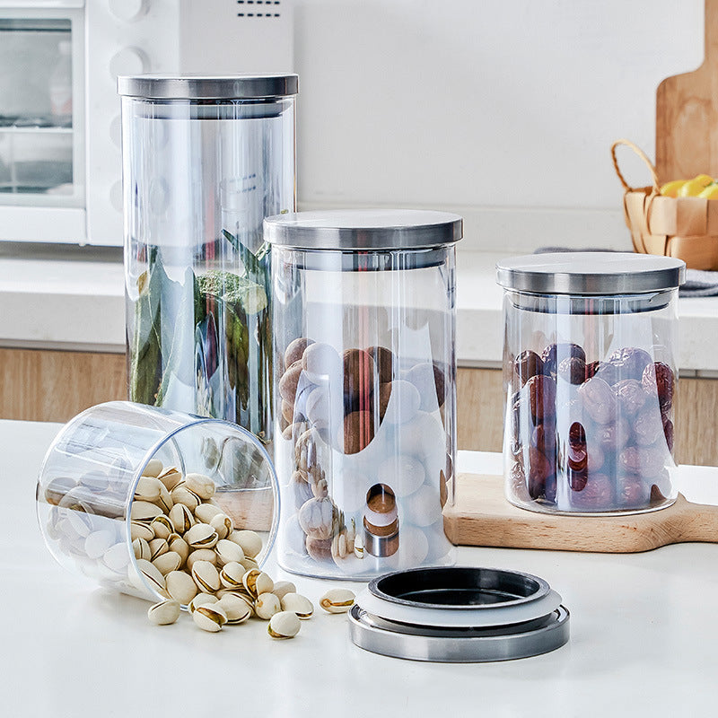Glass Large Airtight Jar With Lid Moisture-proof Storage Tank Sugar Bowl Tea Can Grain Storage Tank
