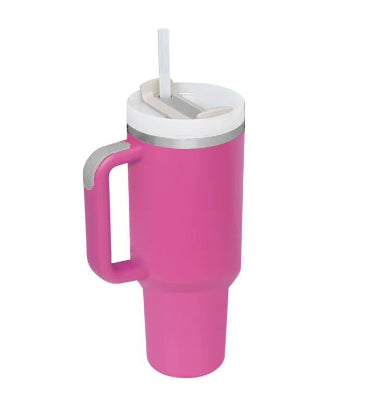 Gobelet isotherme 1,2 L avec poignée et paille, en acier inoxydable, anti-déversement, tasse à café isotherme sous vide avec couvercle, mug conique, cadeaux pour la Saint-Valentin, convient pour la voiture, la salle de sport, le bureau, les voyages