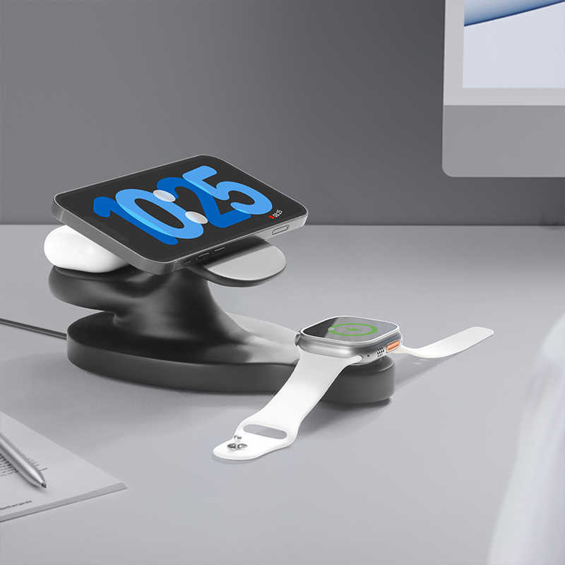 Support de téléphone portable magnétique sans fil trois-en-un créatif