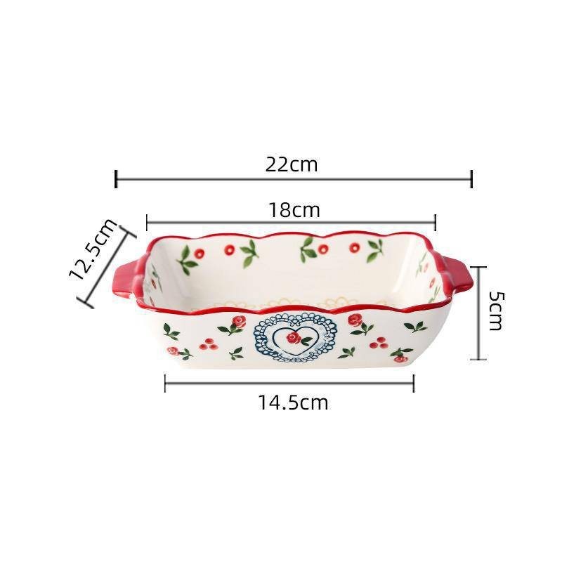 Home Baking Dish Ceramic Plate Creative Rectangular Plate