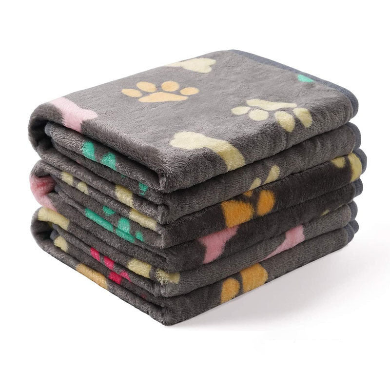 Couverture pour animaux de compagnie Couverture chaude pour chien et chat Motifs confettis, os et pattes de chien