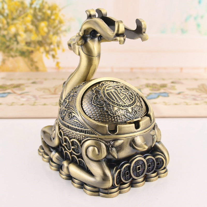 Creative 5D Money Deer Metal Ashtray Household Seal With Cover