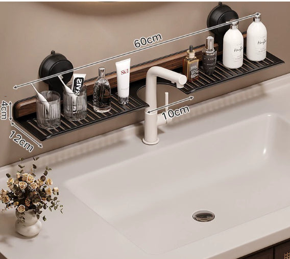 Étagère de rangement murale de salle de bain sans perçage