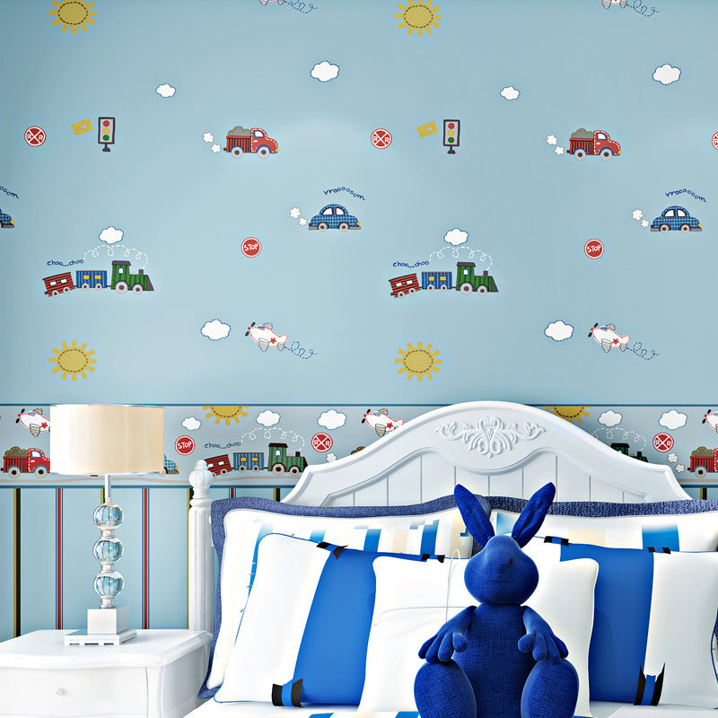 Cartoon Bear Wallpaper Cozy Bedroom Background Self-adhesive Sticker