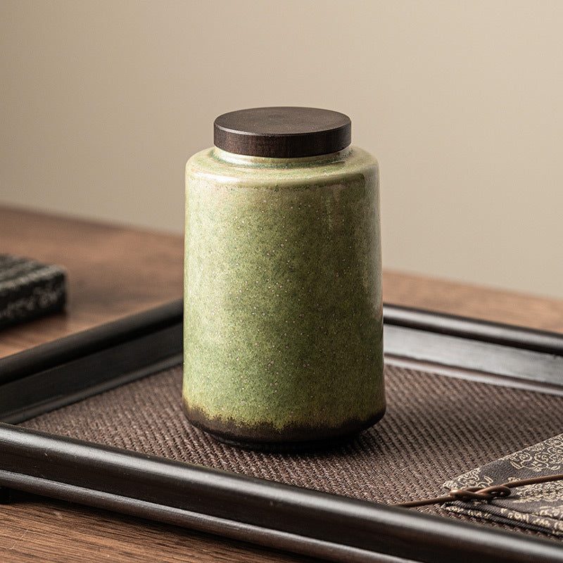 Bocal à thé vintage Pot scellé Réservoir de rangement en céramique