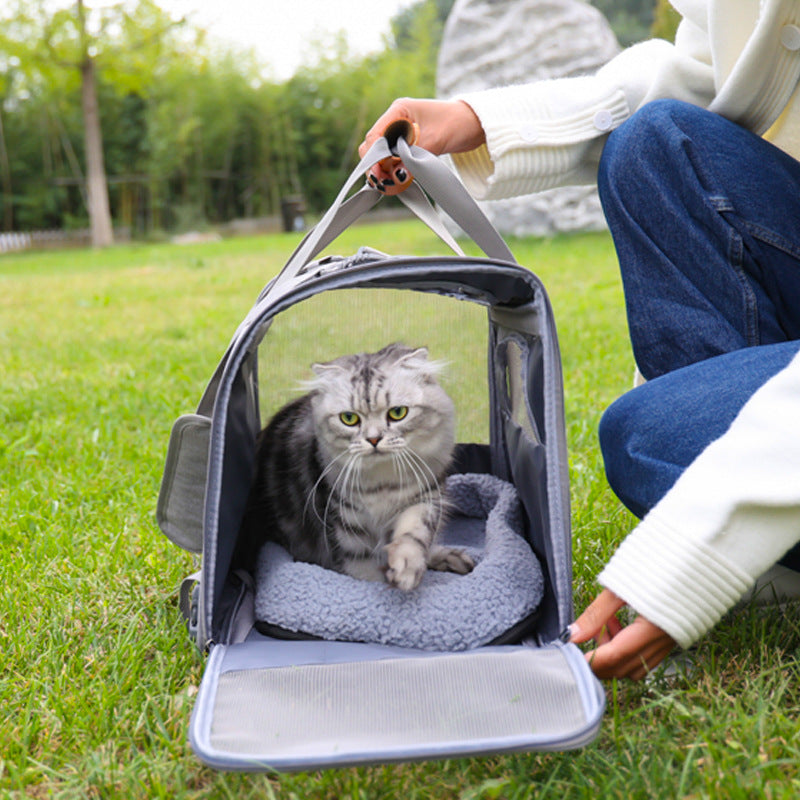 Sac à couches pliable pour petits chiens et chats Sac à bandoulière respirant pour l'extérieur