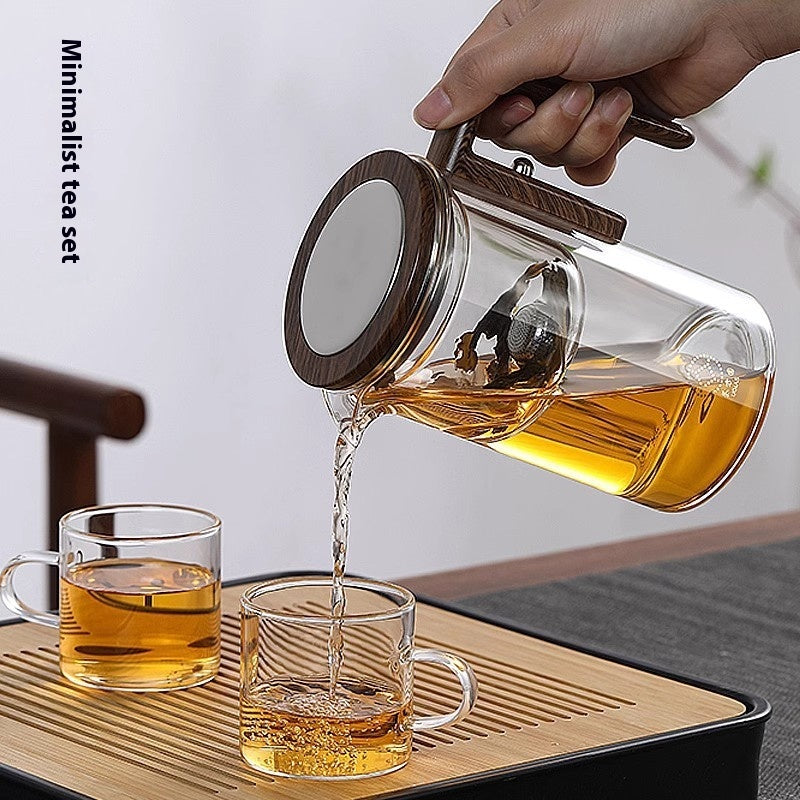 Théière élégante à infuseur en verre, séparation eau et thé, service à thé domestique