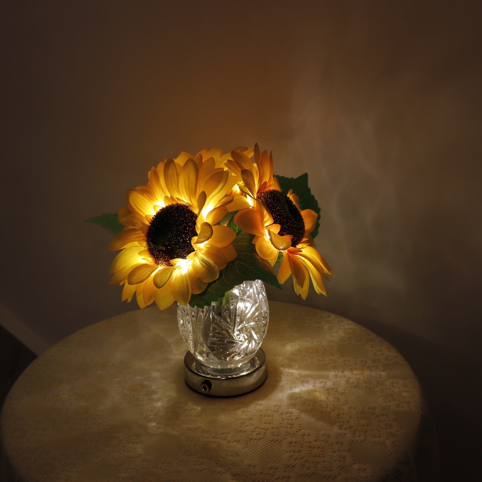 Sunflower Glass Vase Bedroom Bedside Lamp