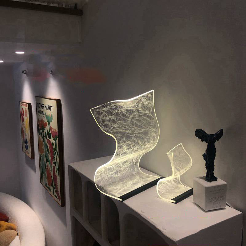 Lampe de chevet chaleureuse à l'esthétique soignée, petite veilleuse de décoration intérieure