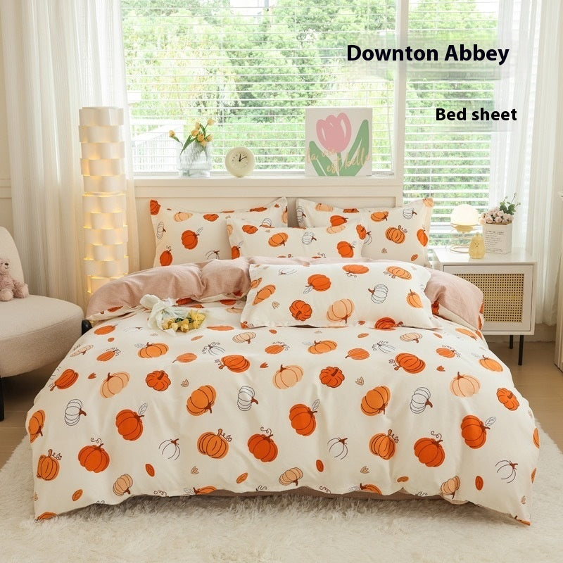 Four Seasons Woolen Cotton Four-piece Quilt Cover Bed Sheet Dormitory Set