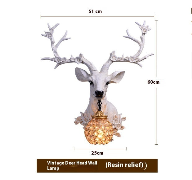 Applique murale vintage en forme de bois de cerf Lucky