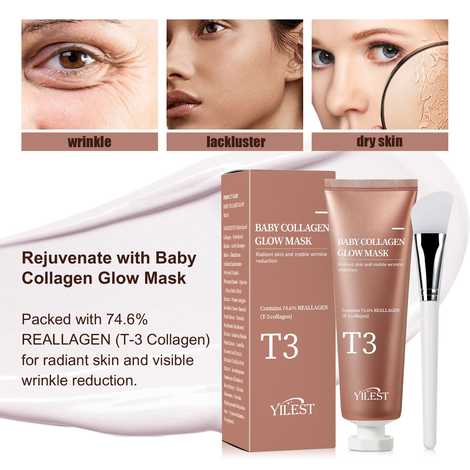 Masque hydratant au collagène bébé