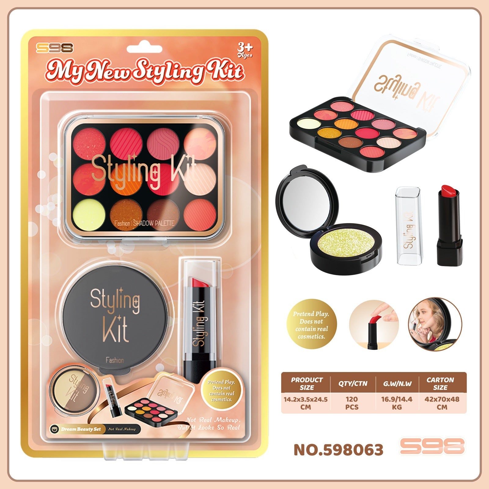 Play House Children's Cosmetics Toy Girl Simulation Makeup Ornament Handbag Set