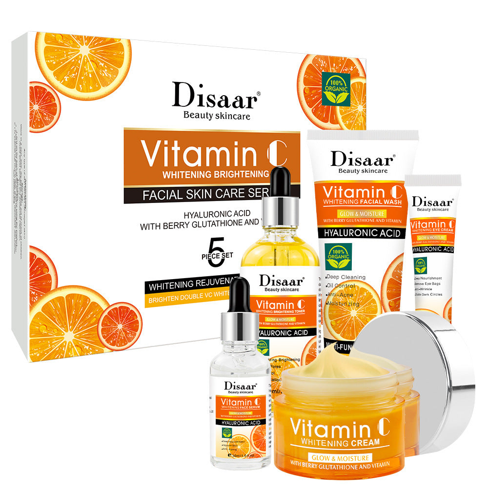 Ensemble de produits de soins pour la peau à la vitamine C : hydratant, nourrissant et éclaircissant
