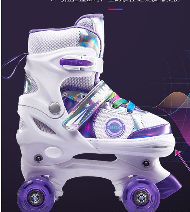 PU Full Children's Roller Skates Double Row