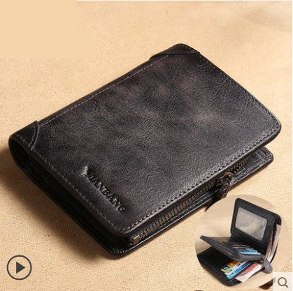 Portefeuille homme en cuir transfrontalier