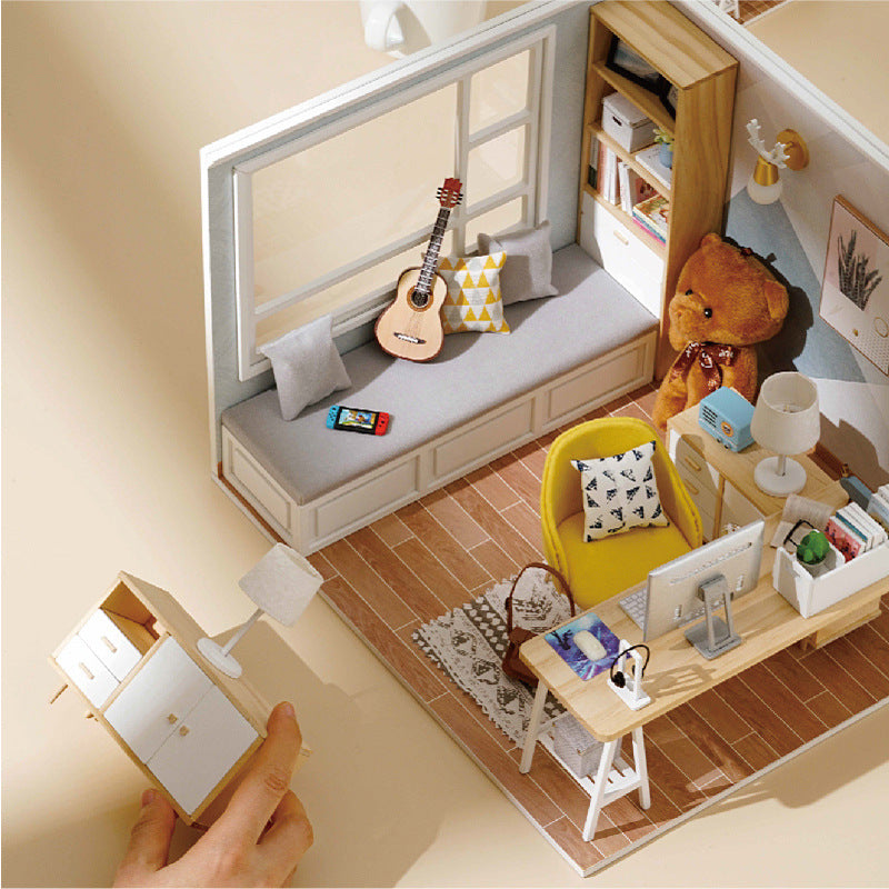 Mini Diy Sunshine Study Hand-assembled Wooden Building Model