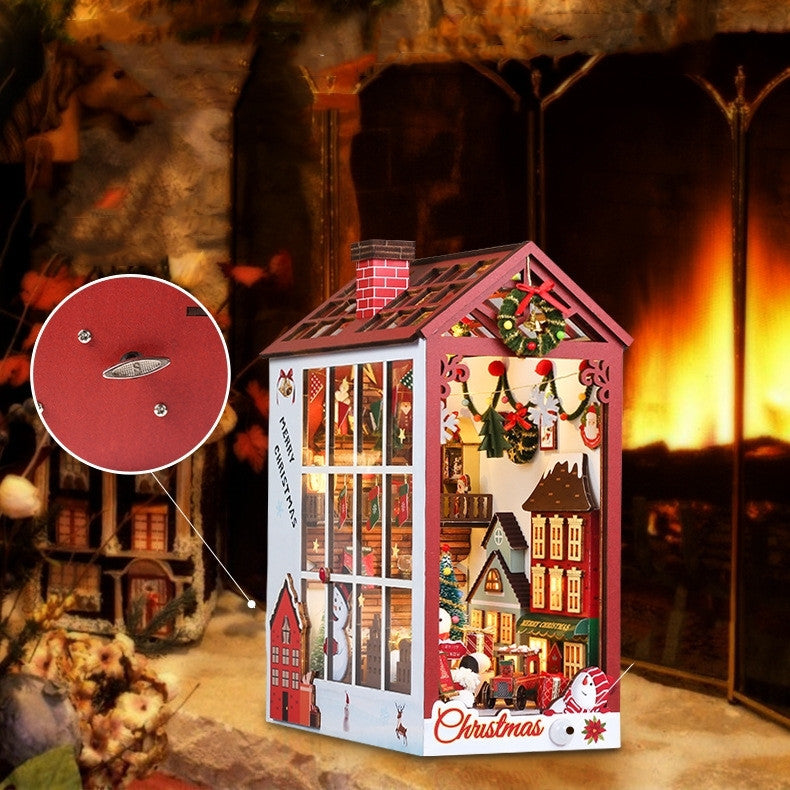 Jouet de Modèle de Maison Miniature Lumineuse de Noël à Fabriquer Soi-même