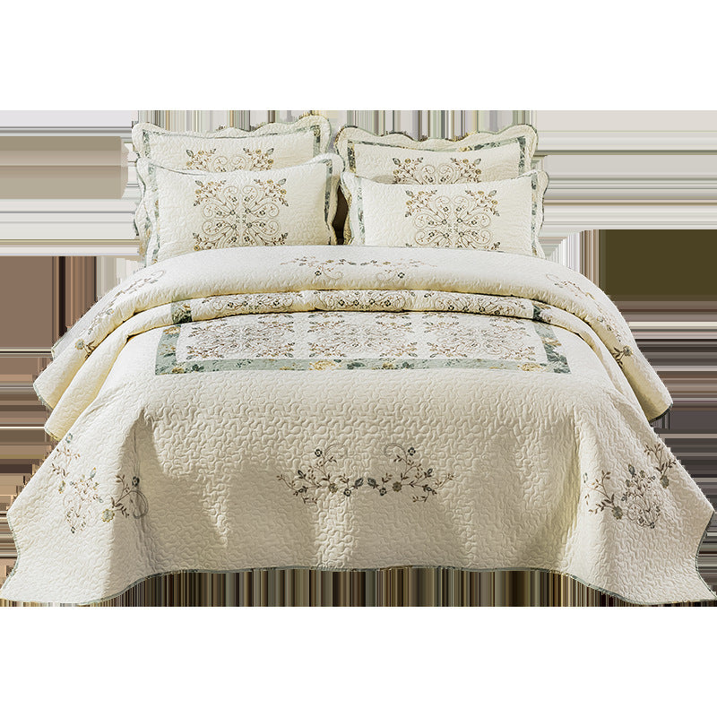 European Embroidery Non-slip All Cotton Pure Cotton Bedspread Suit