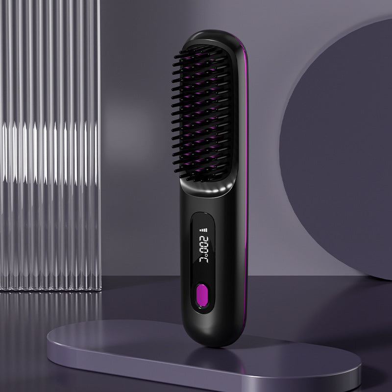 Wireless Hair Straightener Flat Iron Mini 2 IN 1 Roller USB 5000mAh Max 200 Degree Portable Cordless Curler 4 Levels Dry And Wet Uses