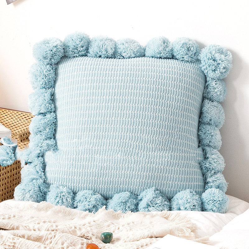 Housse de coussin tricotée pour oreiller de lit, canapé, coussin lombaire