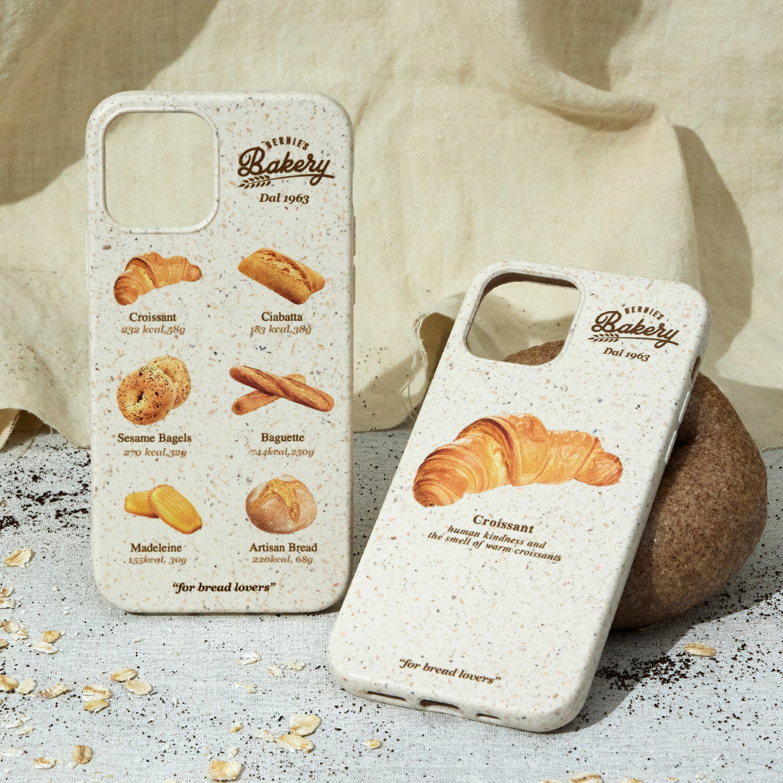 Coque de téléphone portable biodégradable Croissant