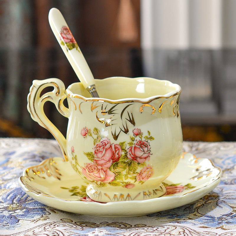 Ensemble Tasses à Café en Céramique avec Cuillère - Pour l'Heure du Thé