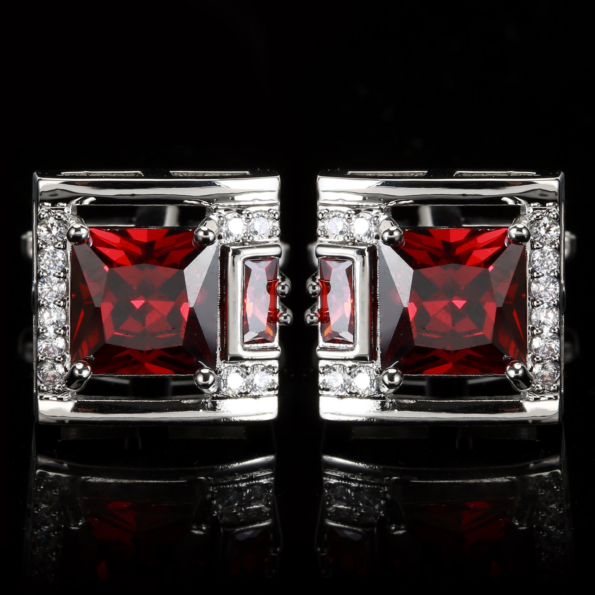 Tough Square Diamond Men's Cufflinks Light Luxury