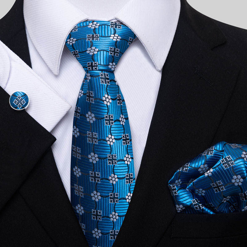 Ensemble cravate, pochette et boutons de manchette élégant pour hommes