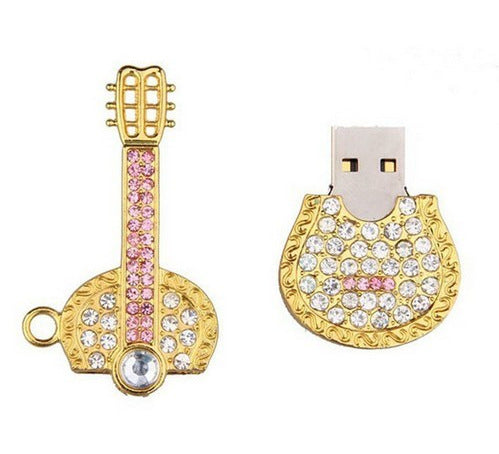 Creative Personality Crystal Violin Guitar USB Drive