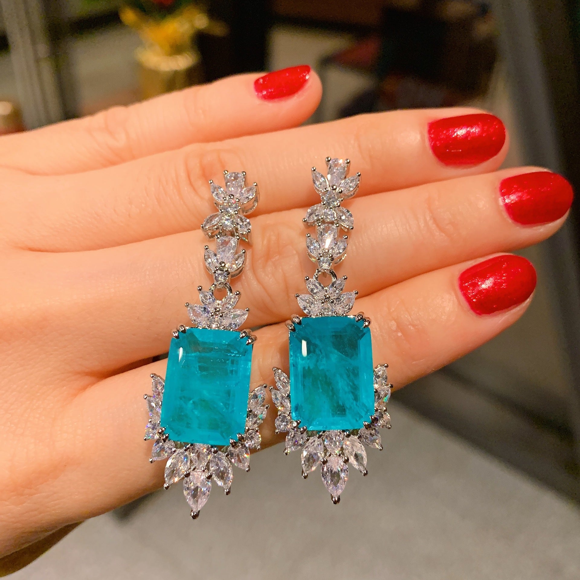 Parure de bijoux Créatifs Faits de Diamants Bague Collier Boucles d'Oreilles