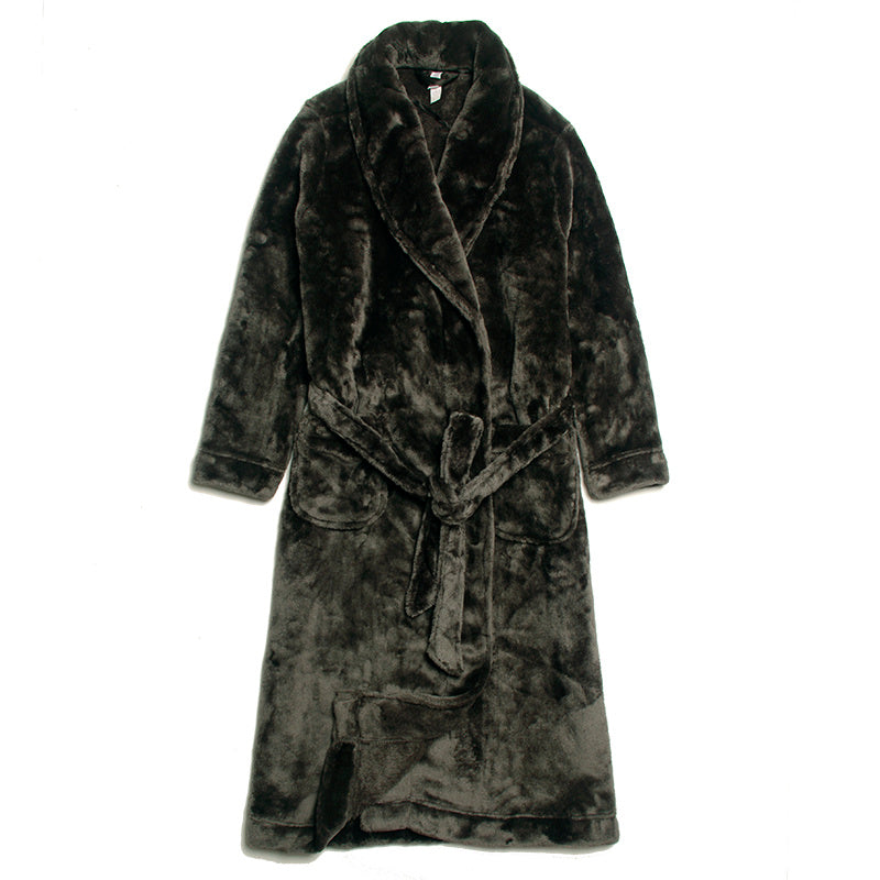 Men's And Women's Mink Fleece Home Night Gown Bathrobes