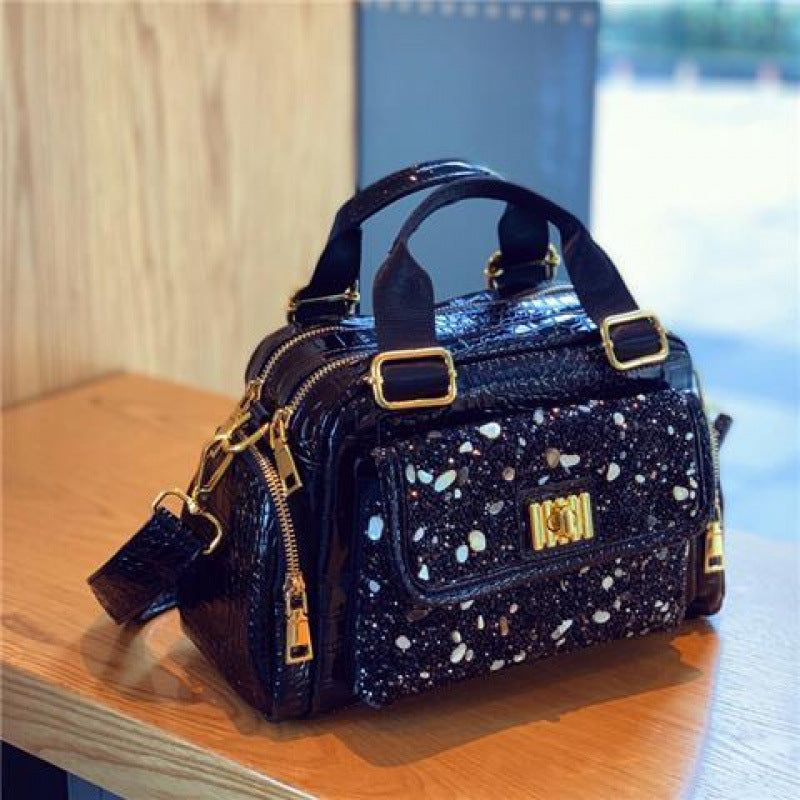 Sac à bandoulière portable polyvalent grande capacité pour femmes, style décontracté, motif diamant