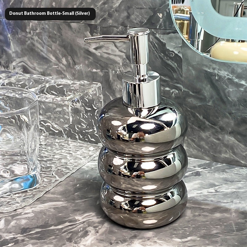 Ceramic Empty Bottle For Shower Gel Divided Into Bottles And Pressed