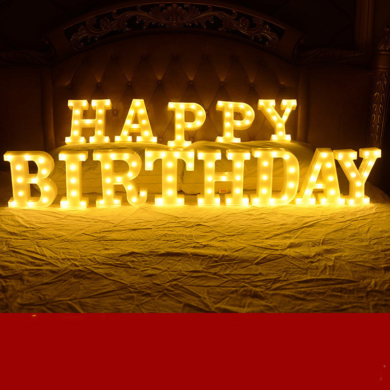 Lettres Lumineuses LED Joyeux Anniversaire Demande en Mariage Décoration