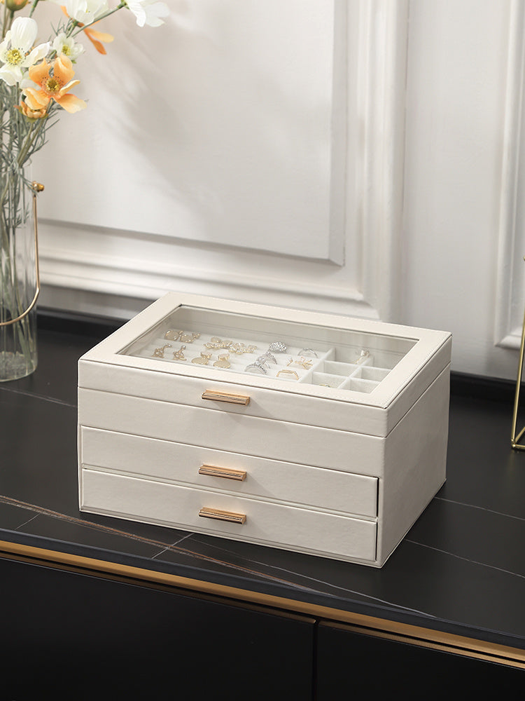Multilayer Drawer Type Jewelry Transparent Storage Box