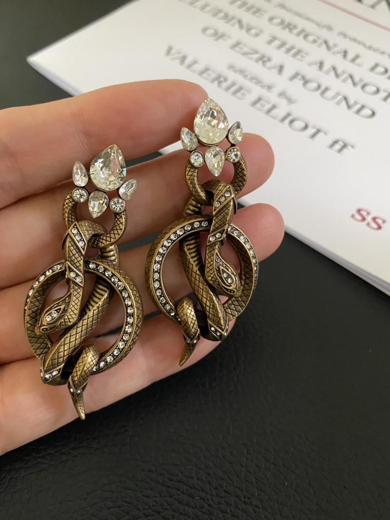 Boucles d'oreilles rétro exagérant le tempérament à imprimé serpent de cour