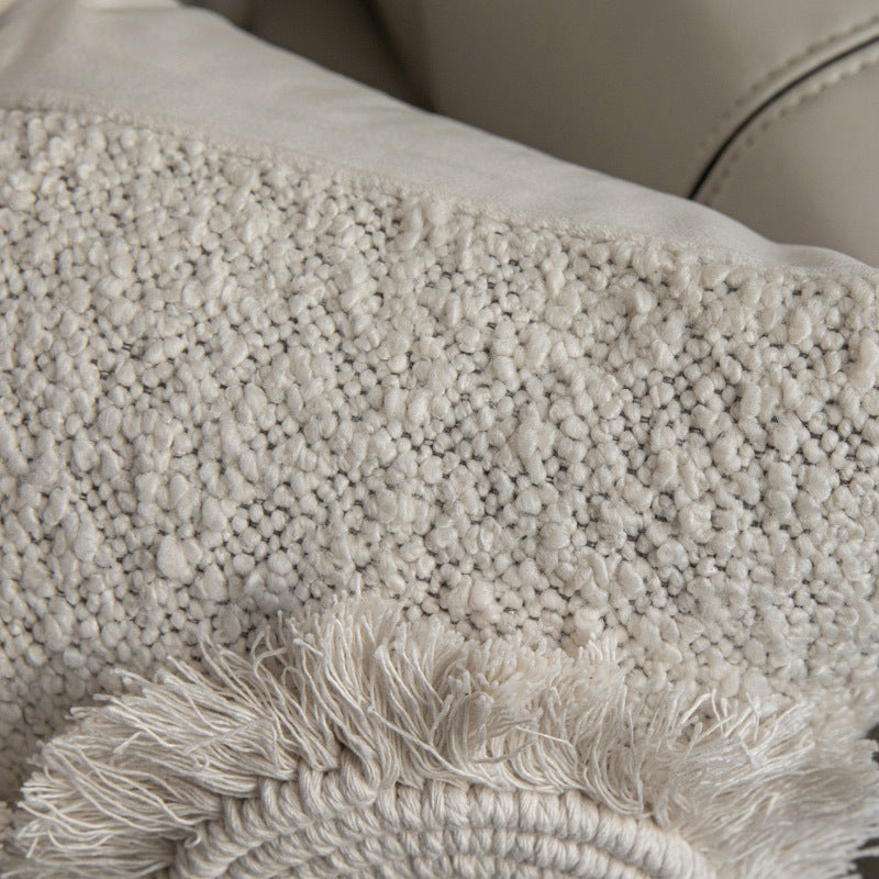 Taie d'oreiller moderne simple en coton et lin beige