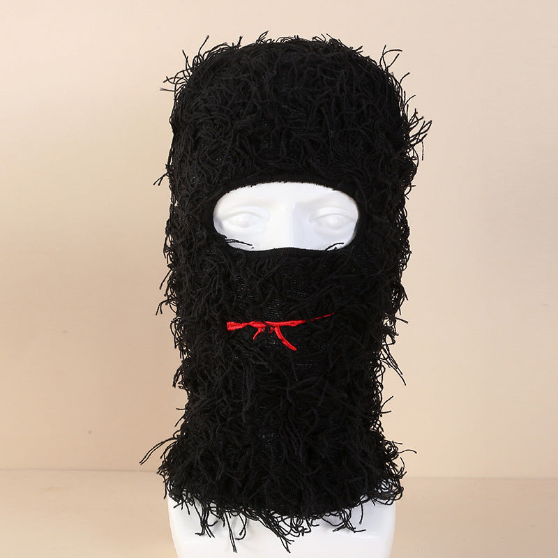 Masque tricoté à trou unique pour l'extérieur, bonnet en laine amusant pour les fêtes, pour garder le visage au chaud