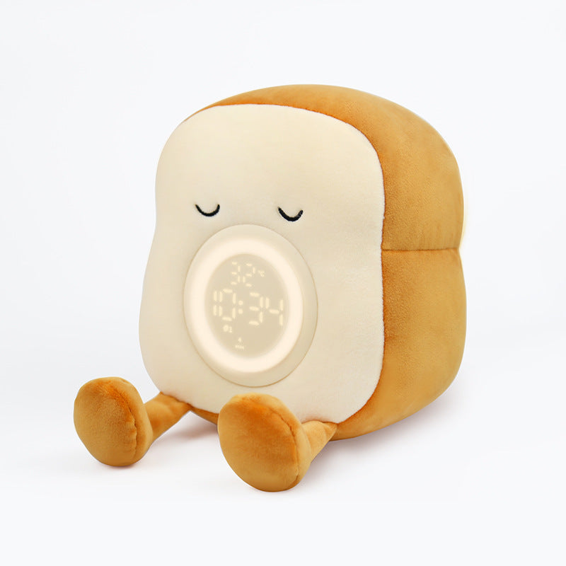 Plush Toast Alarm Clock Light School Gift Dormitory Bedroom